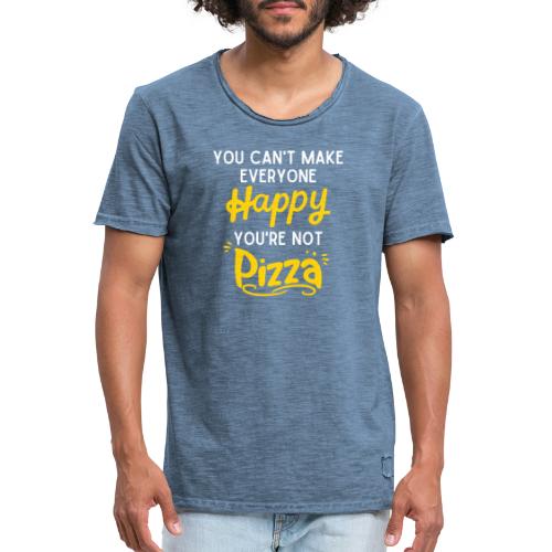 Happy Pizza - Männer Vintage T-Shirt