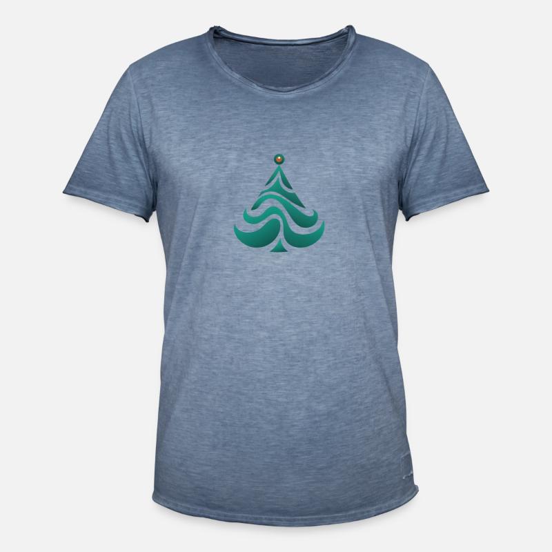 Tannenbaum Christbaum oder Weihnachtsbaum Emblem - Männer Vintage T-Shirt - Vintage Denim