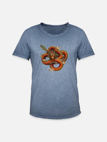 Red Dragon - Men's Vintage T-Shirt - vintage denim