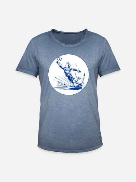 Goalkeeper (blue and white) - Men's Vintage T-Shirt - vintage denim