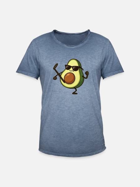 Avocado Karate - Men's Vintage T-Shirt - vintage denim