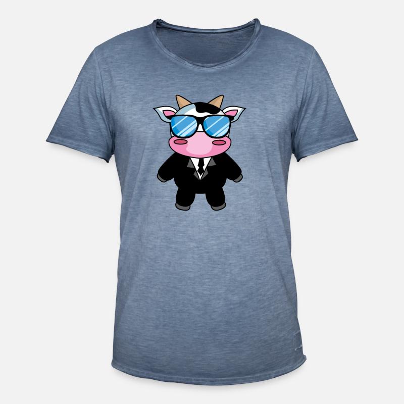 Security oder eher SeKUHrity? - Männer Vintage T-Shirt - Vintage Denim