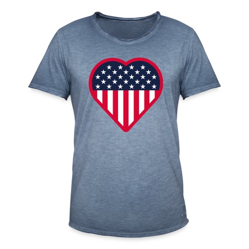 usa flag - America heart flag patriots - Men's Vintage T-Shirt