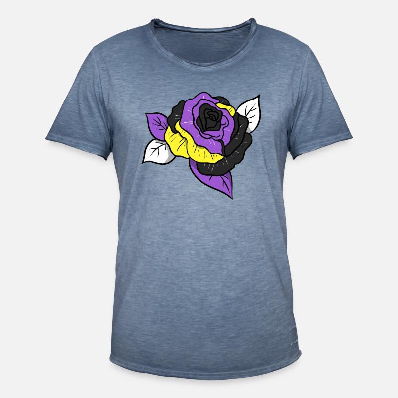 Nonbinary Pride Rose Nonbinary Pride - Vintage-T-shirt herr - vintagedenim