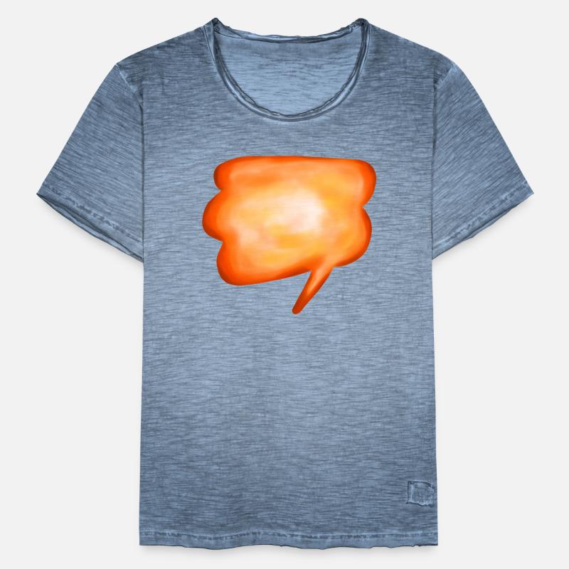 Bulle orange de discours d’aquarelle T-shirt vintage Homme