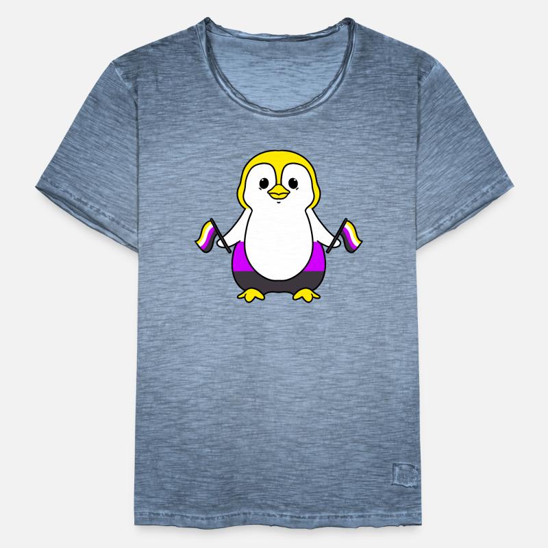 Nonbinary Penguin Nonbinary Pride Men's Vintage T-Shirt