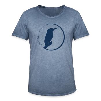 feel the nature - Eisvogel - Männer Vintage T-Shirt - Vintage Denim - Vorne - Jose (178cm)