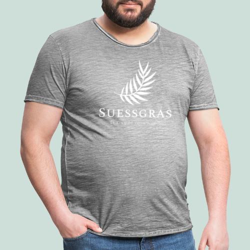 SUESSGRAS WHITE LEAF - Männer Vintage T-Shirt