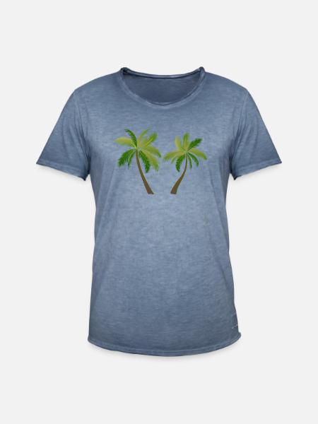 palm tree palm palms - Men's Vintage T-Shirt - vintage denim
