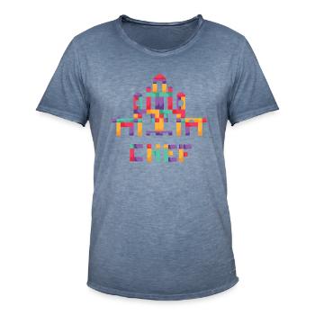 Chef Bauherr der Bauklötze - Männer Vintage T-Shirt - Vintage Denim - Vorne