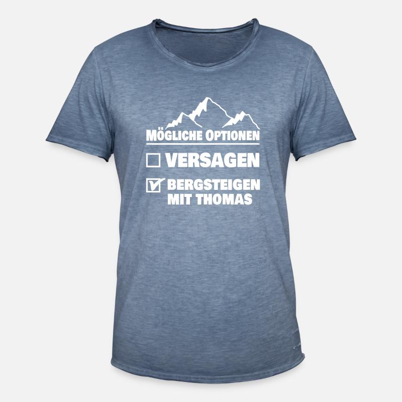 Bergsteigen mit thomas oder versagen - Männer Vintage T-Shirt - Vintage Denim