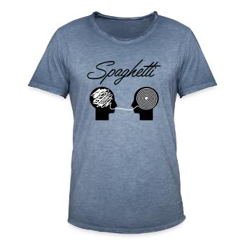 Gehirn Spaghetti - Männer Vintage T-Shirt - Vintage Denim - Vorne