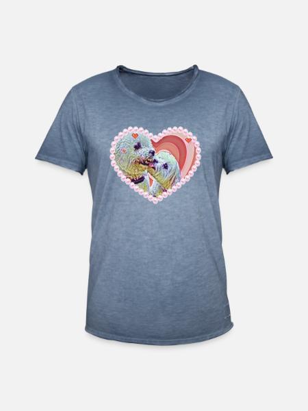 Joy in love - Männer Vintage T-Shirt - Vintage Denim