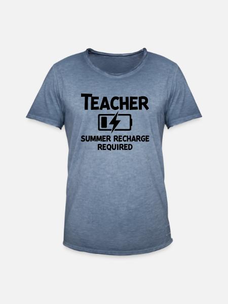 Teacher Summer Recharge Required - Men's Vintage T-Shirt - vintage denim
