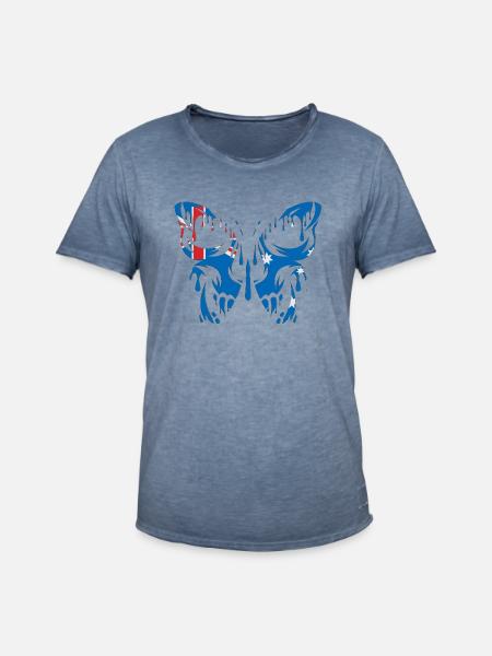 Flag of Australia Official States - Men's Vintage T-Shirt - vintage denim