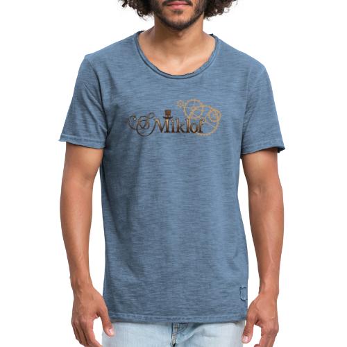 miklof logo gold wood gradient 3000px - Men's Vintage T-Shirt