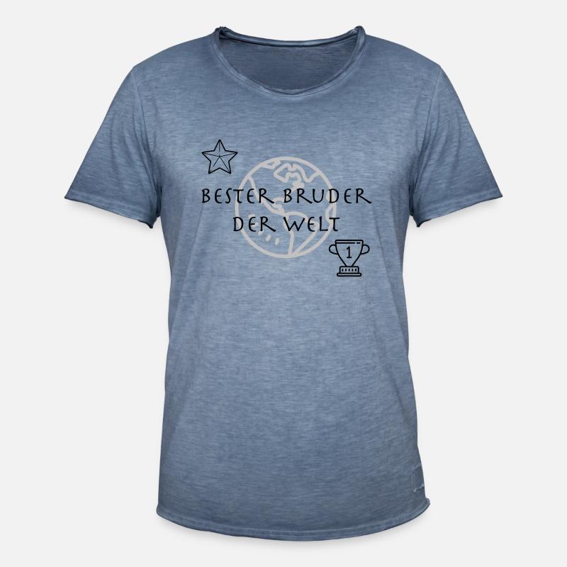 Bester Bruder Der Welt Geschenkidee - Männer Vintage T-Shirt - Vintage Denim
