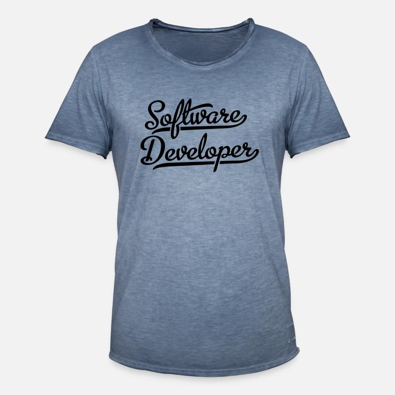 Software Developer - Männer Vintage T-Shirt - Vintage Denim
