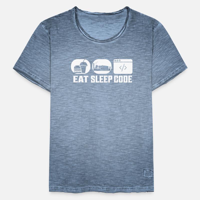 Eat Sleep Code Software Coding Männer Vintage T-Shirt