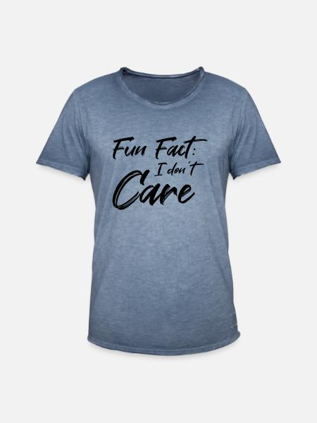 Fun Fact: I don't care - Men's Vintage T-Shirt - vintage denim