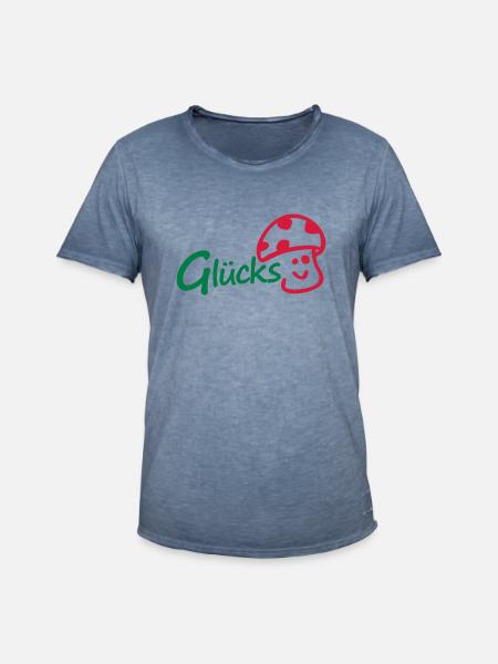 Glückspilz - Männer Vintage T-Shirt - Vintage Denim