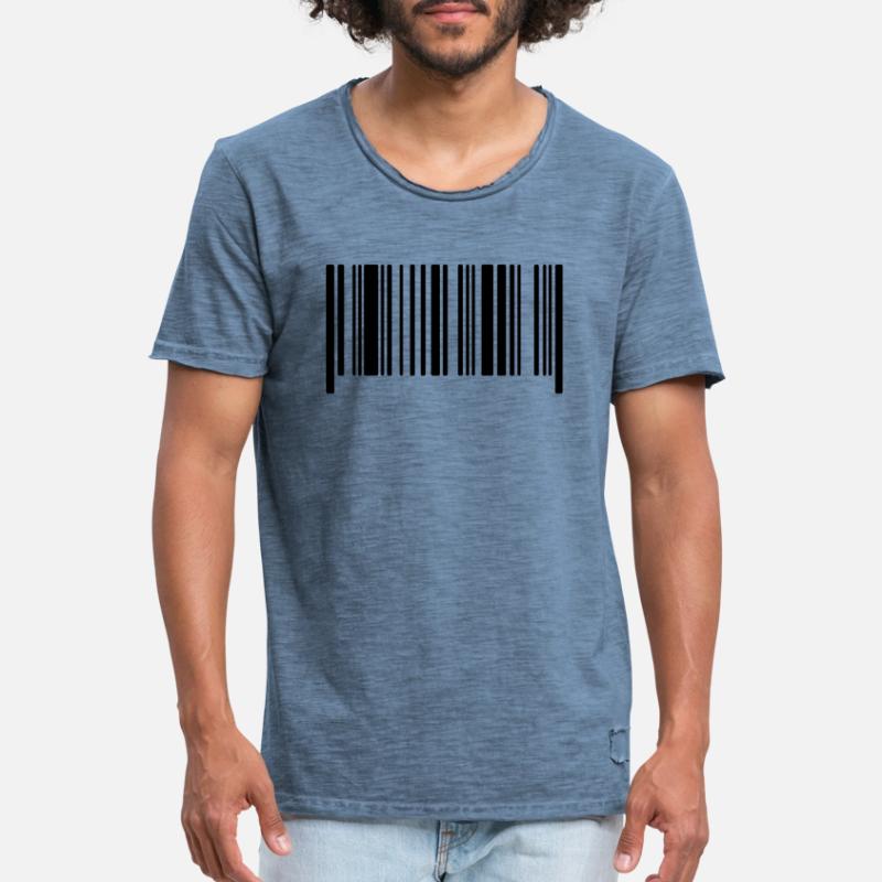 Barcode ohne Text leer Code Strichcode Vorlage Männer Vintage T-Shirt
