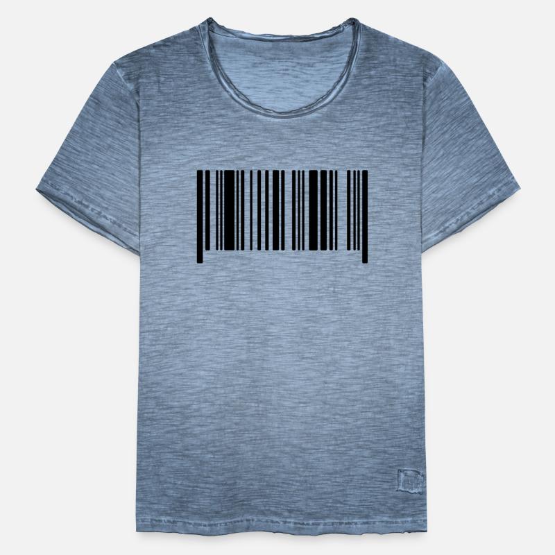 Barcode ohne Text leer Code Strichcode Vorlage Männer Vintage T-Shirt