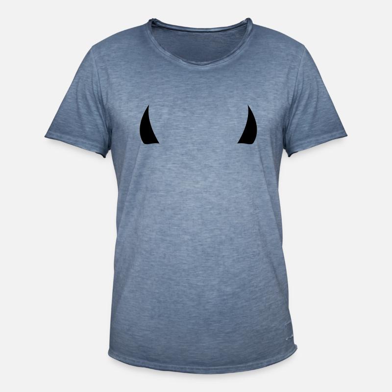 devil horns - Men's Vintage T-Shirt - vintage denim