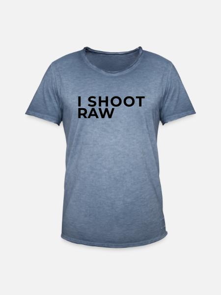 We don't shoot JPEG! - Männer Vintage T-Shirt - Vintage Denim