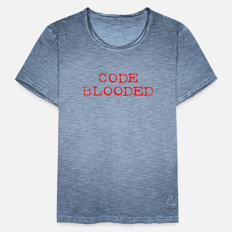 Code Blooded Cooler Programmierer-Codierer Code-Blooded Männer Vintage T-Shirt