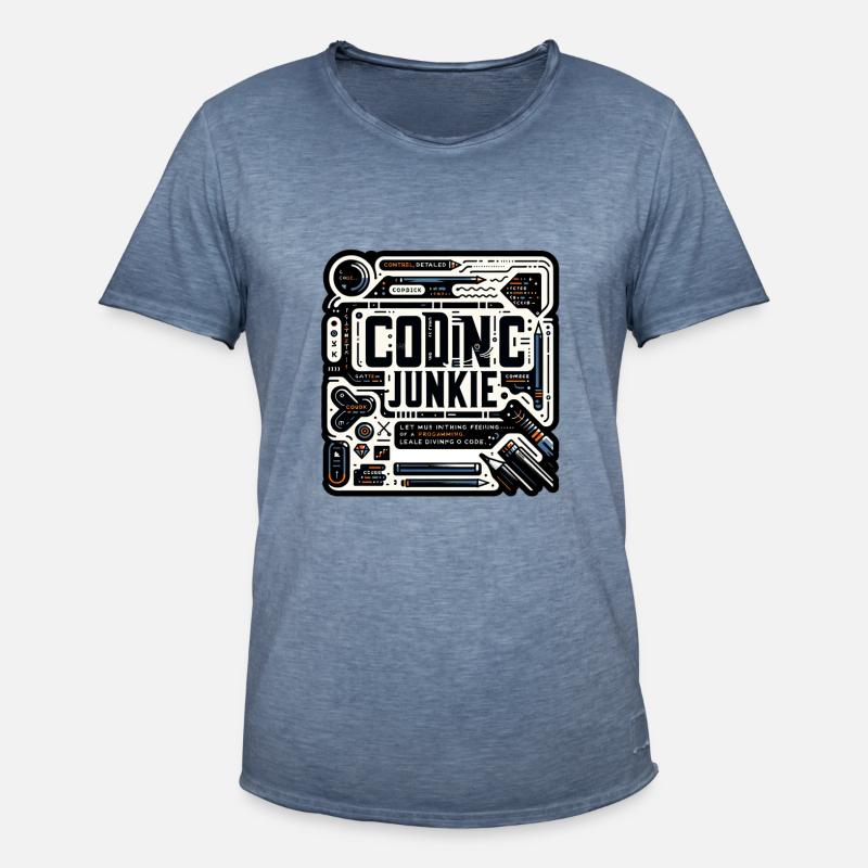 Coding Junkie 11 - Männer Vintage T-Shirt - Vintage Denim