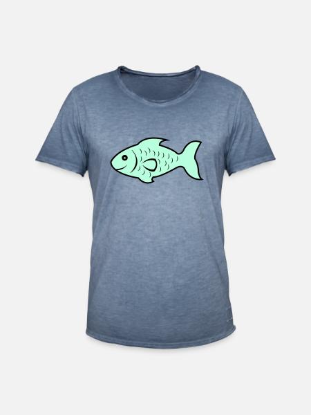 fish1 - Men's Vintage T-Shirt - vintage denim