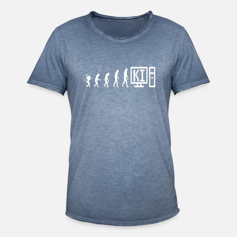 Informatik Computer Evolution Gaming - Männer Vintage T-Shirt - Vintage Denim