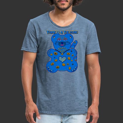 Thank U 4 the music * bear-cat in blue - Men's Vintage T-Shirt