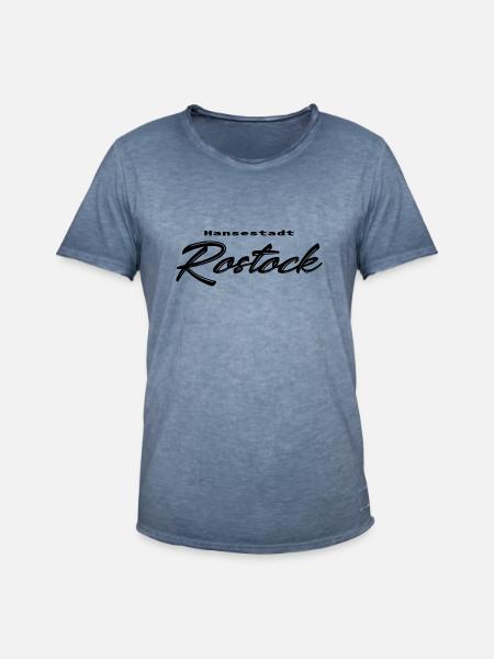 Hansestadt Rostock - Männer Vintage T-Shirt - Vintage Denim