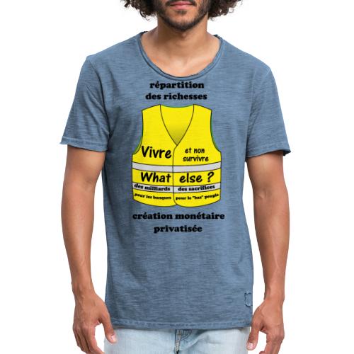 gilet jaune ras le bol inégalités t shirt soutien - T-shirt vintage Homme