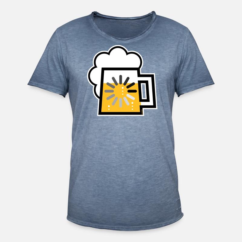 Beer Loading (Drinking In Progress / | ) - Men's Vintage T-Shirt - vintage denim
