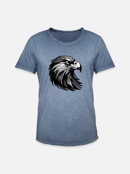 Eagle Head Portrait Animal - Men's Vintage T-Shirt - vintage denim