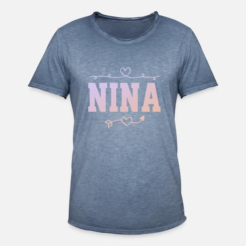 Nina - Männer Vintage T-Shirt - Vintage Denim