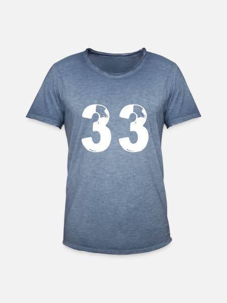33 Number jersey - Men's Vintage T-Shirt - vintage denim