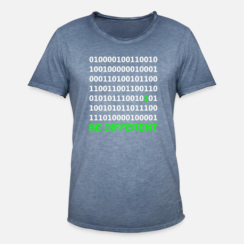 Be Different - Binary - Digital - Men's Vintage T-Shirt - vintage denim