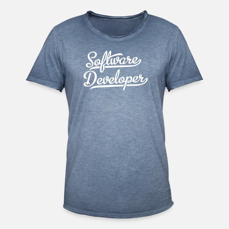 Software Developer - Men's Vintage T-Shirt - vintage denim