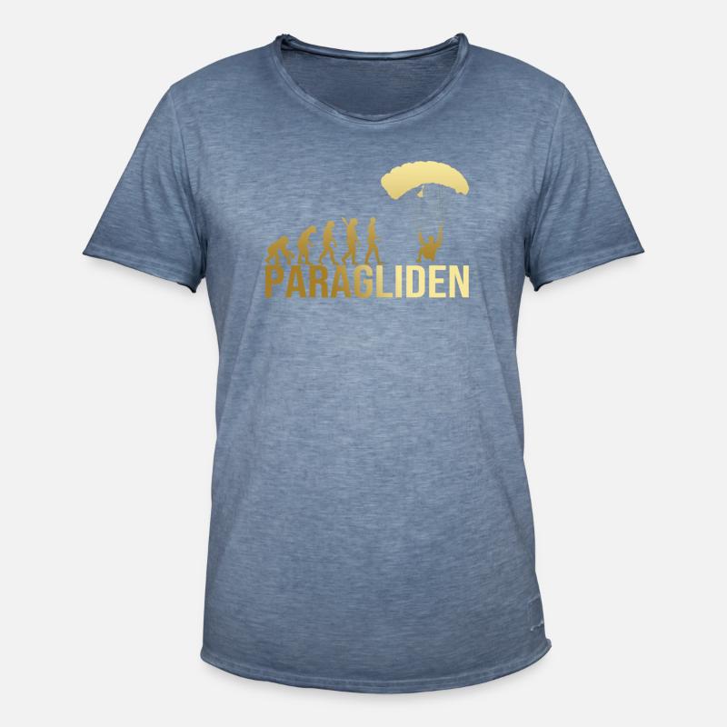 Evolution Paragliden - Männer Vintage T-Shirt - Vintage Denim