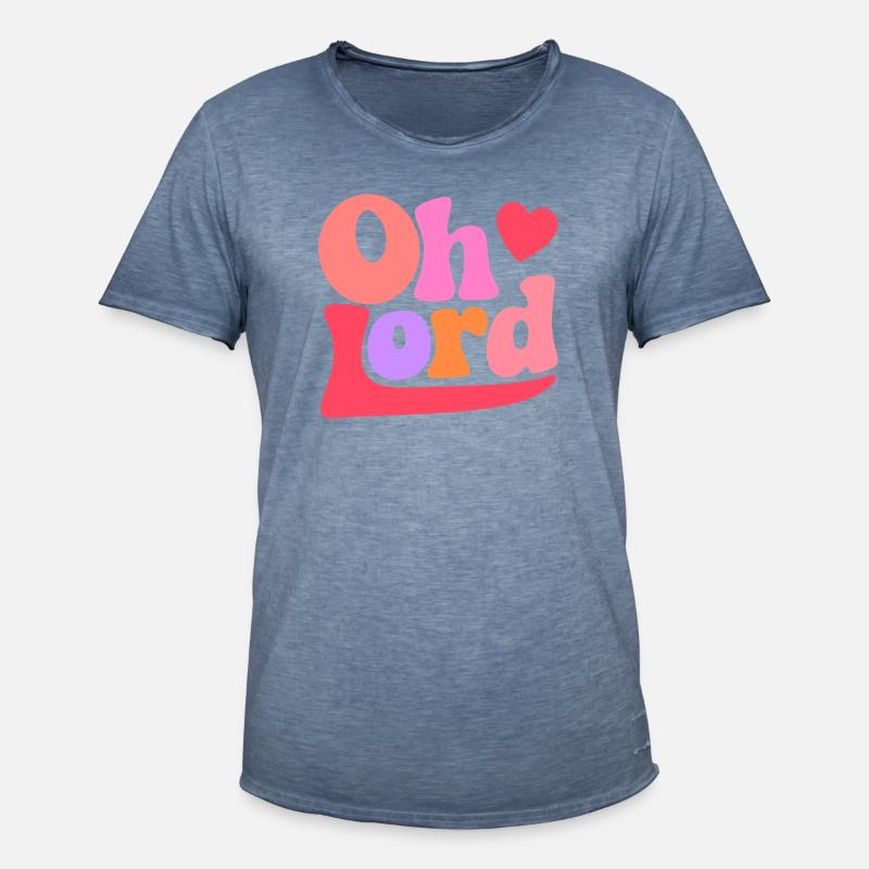 Oh Lord - Männer Vintage T-Shirt - Vintage Denim