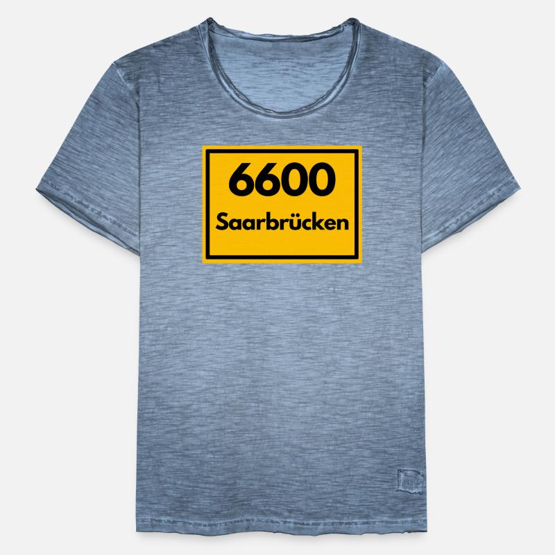 OLD POSTCODE POSTCODE RETRO 6600 SAARBRÜCKEN SAAR Men's Vintage T-Shirt