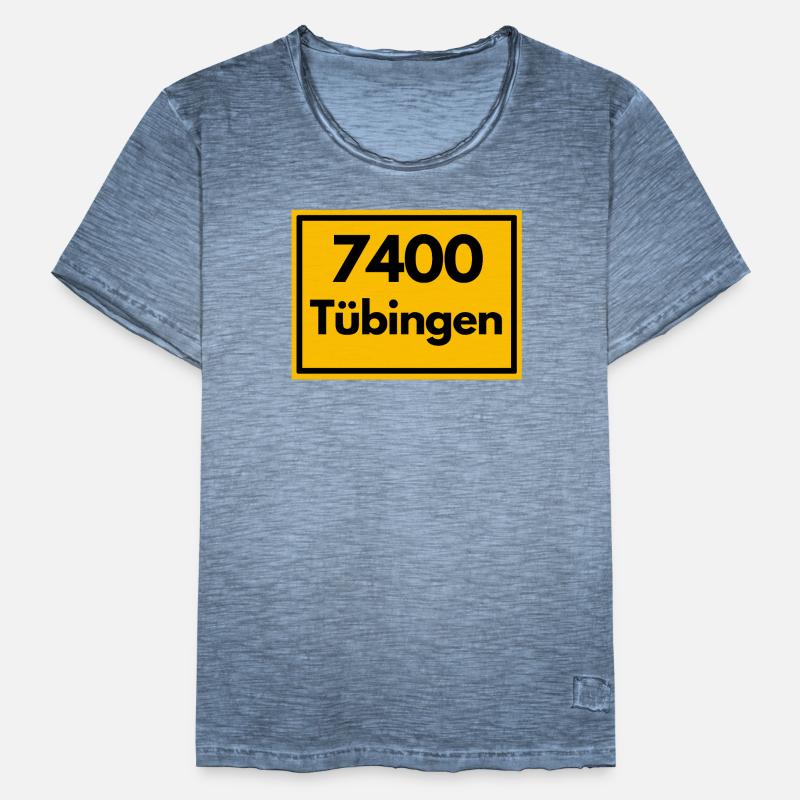 OLD POSTCODE ZIP CODE RETRO 7400 TÜBINGEN - NECKAR Men's Vintage T-Shirt