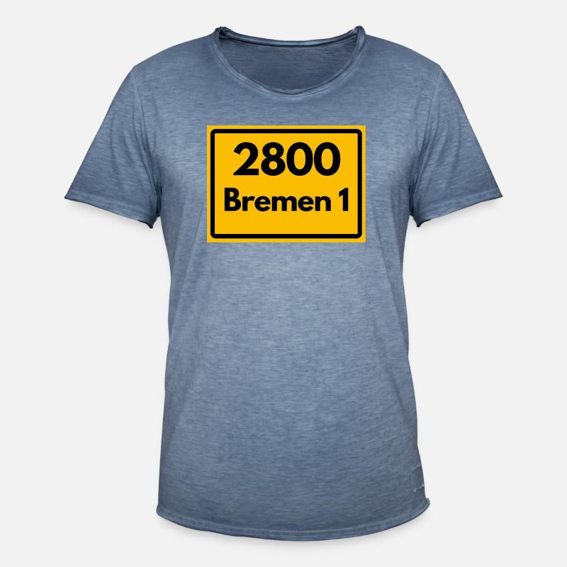 OLD POSTCODE POSTCODE RETRO 2800 BREMEN 1 – HANSE - Men's Vintage T-Shirt - vintage denim