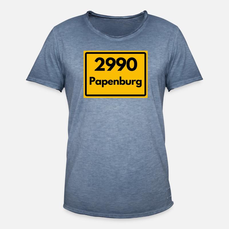 OLD POSTCODE POSTCODE RETRO 2990 PAPENBURG - Men's Vintage T-Shirt - vintage denim