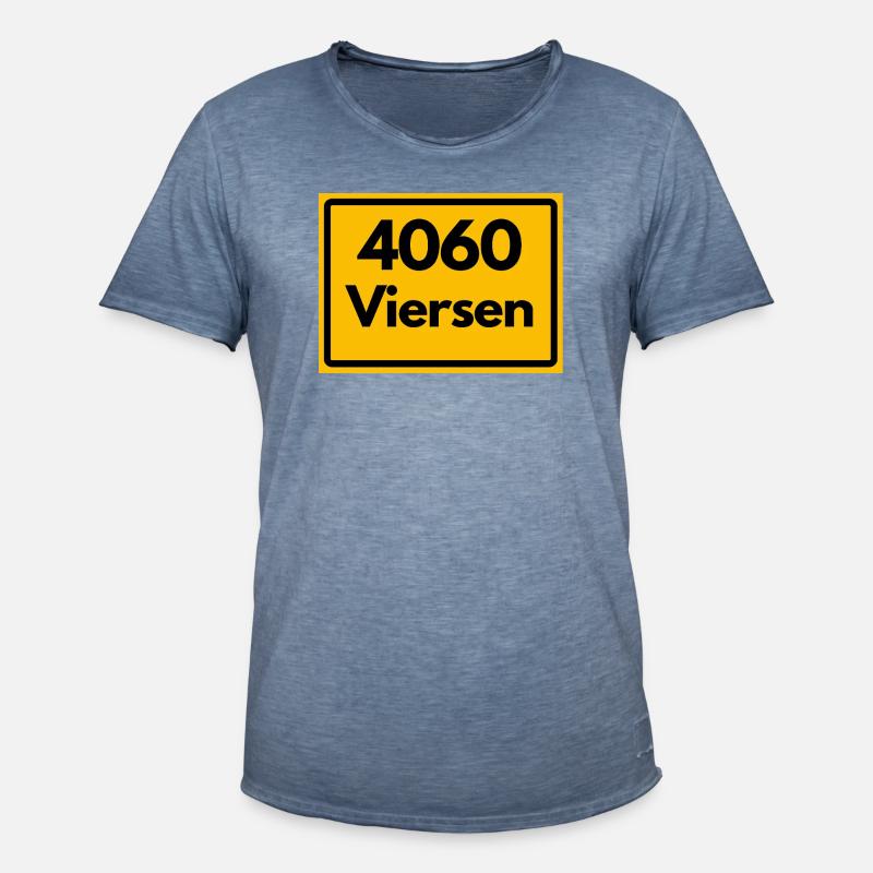 OLD POSTCODE POSTCODE RETRO 4060 VIERSEN - Men's Vintage T-Shirt - vintage denim