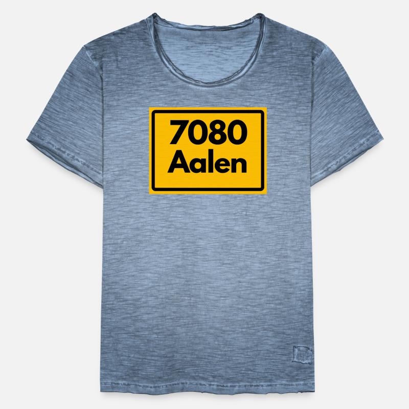 OLD POSTCODE ZIP CODE RETRO 7080 AALEN HEIMATSTOLZ Men's Vintage T-Shirt